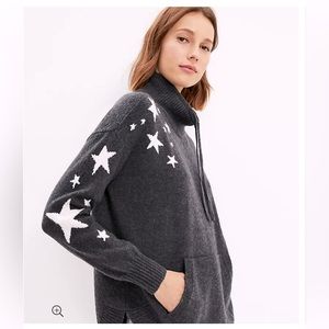 Lou & Grey Star Drawstring Neck Pocket Sweater